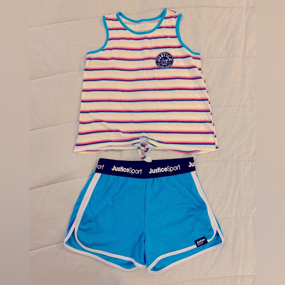 Justice Sport girl’s 2pc set, athletic shorts and tank, Girl’s XL (16-18)